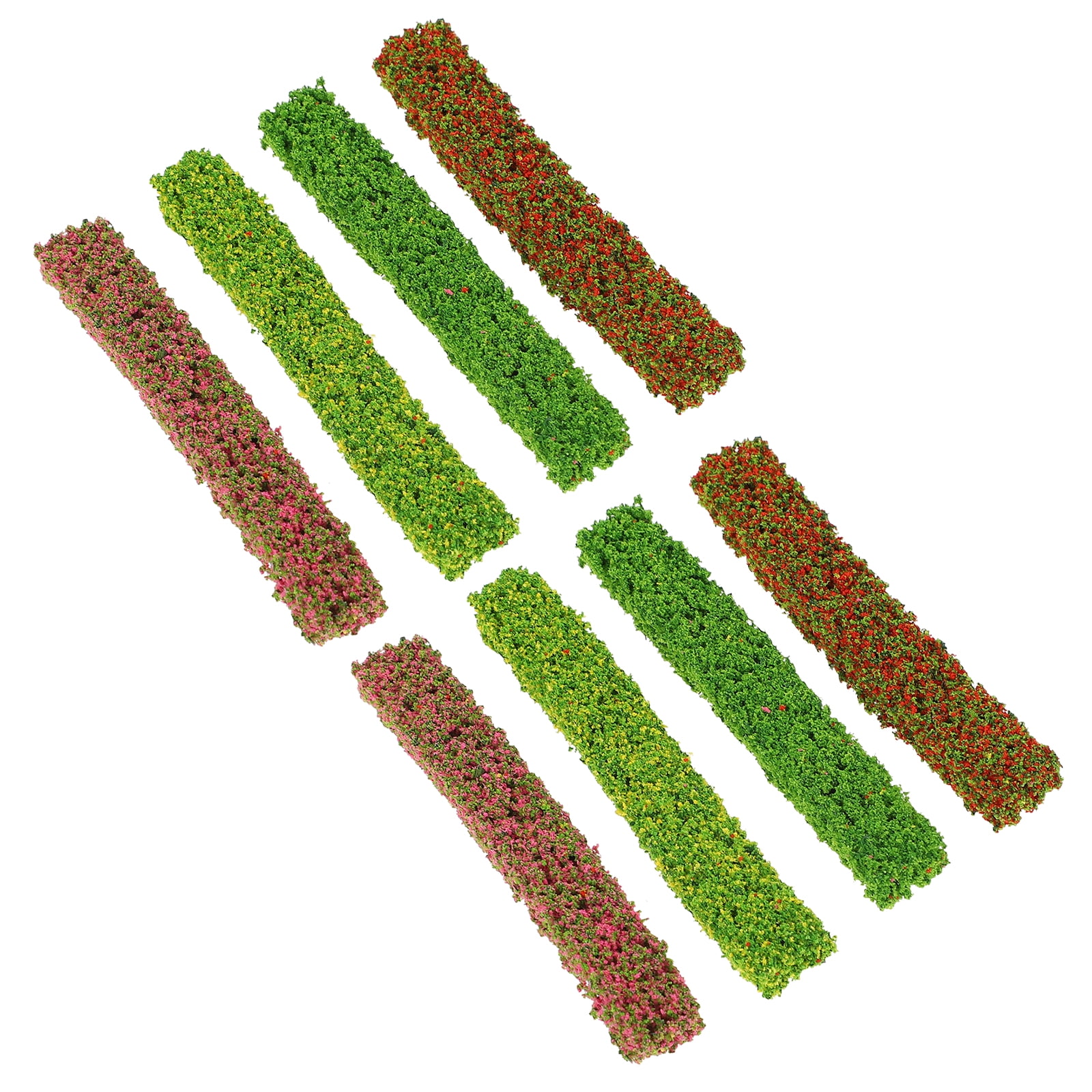 PATIKIL 7.9 Inch Miniature Shrub Strips - 6 Color Static Flower Bush Set For Model Railway, Diorama, Fairy Garden Scenery