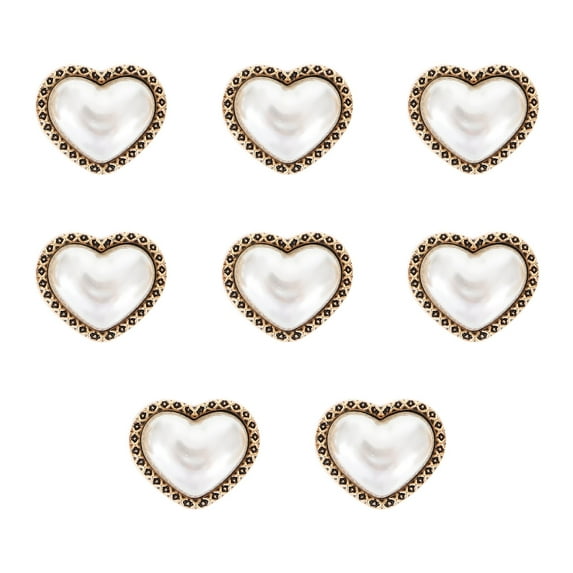 8 Pcs White Alloy Buttons for Clothing Sewing Crafts Vintage Style Decorative Buttons