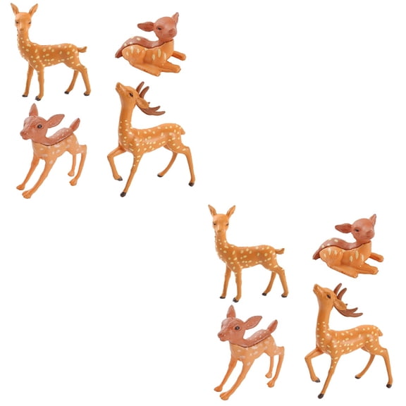 FUEENIRVA Tablzone 8Pcs Realistic Resin Deer Statues for Indoor and Outdoor Decor