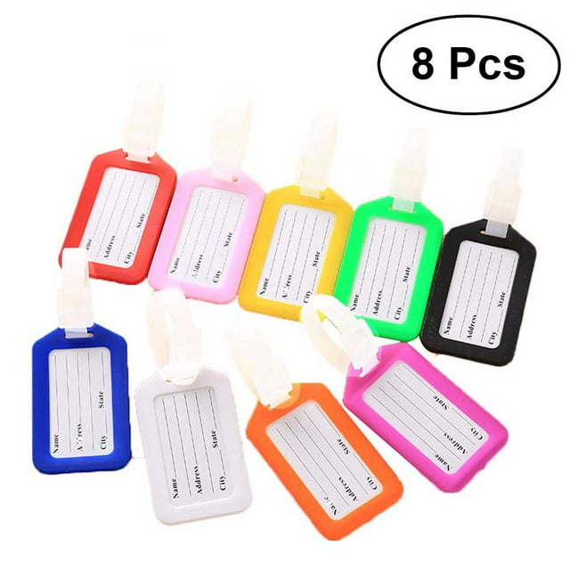 8 Pcs Luggage Tag Baggage Handbag ID Tag Suitcase Tag Name Holder for