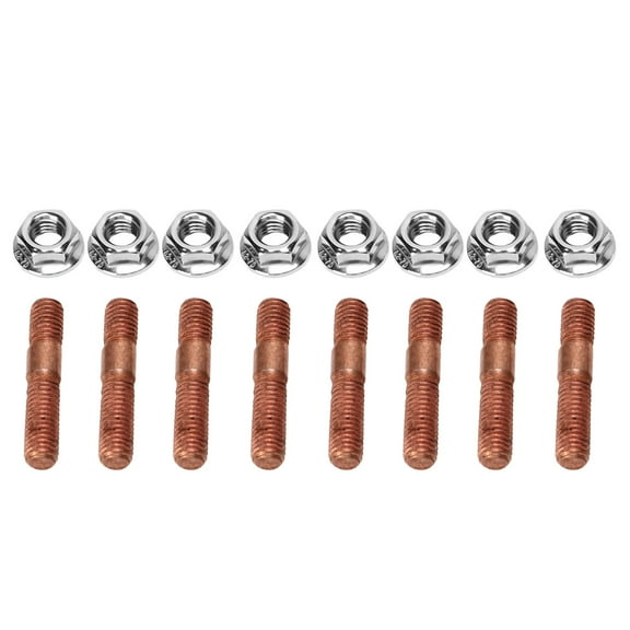 8 Pcs M8 1.25 Threaded Turbo Studs Kit 8mm Metal Alloy High Pressure Resistant Exhaust Manifold Stud Bolt Nut Hardware