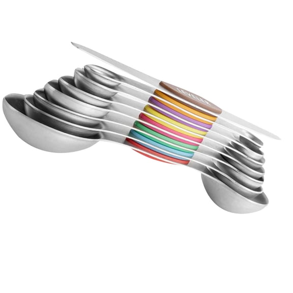 8 Pcs Measuring Cup Stainless Steel Tools Dual Headed Baking Cups Magnetic Spoon Metal Serving Spoons