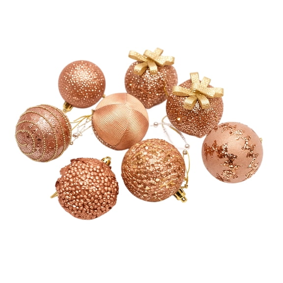 8 Pcs Mercury Christmas Ball Ornaments Set,Hanging Ornament, Jumbo Plastic Shatterproof With Glitter Finish, Winter Vintage Gifts, Xmas Holiday Party Tree Decor