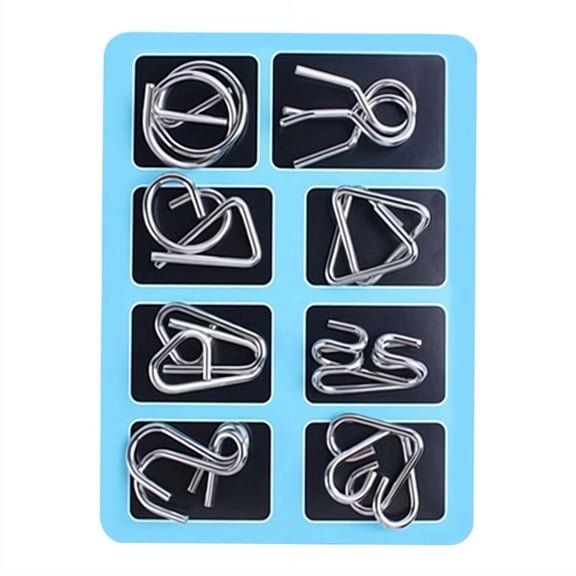 8 Pcs Metal Puzzles, 3D Brain Teaser Wire Puzzles Solving for Adults & Kids, IQ Logic Mind Games, Fidget Toys, Party Game