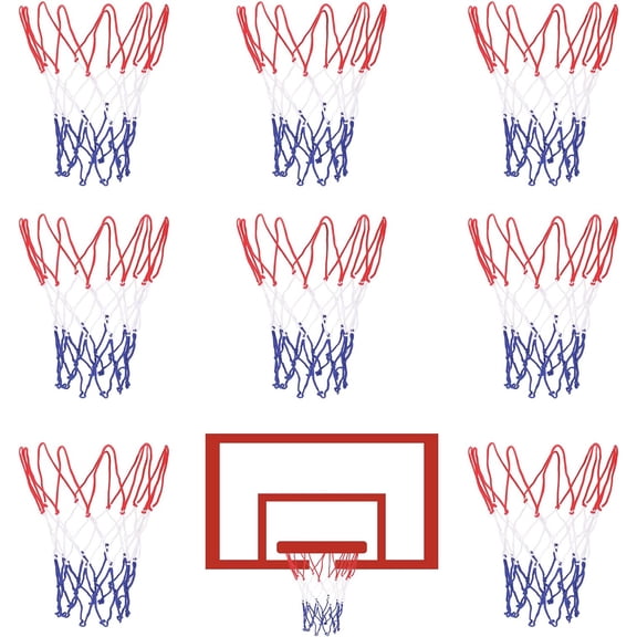 8 Pcs Mini Basketball Nets Replacement for 8"-10.25" Rims with 10 Loops, Nylon Small Hoop Net Outdoor Indoor Kids -