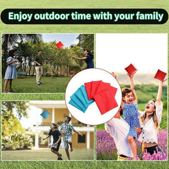 8 Pcs Mini Bean Bags Set Cornhole Bean Bags Toss Game Bags for Fun Sports Outdoor Family Game Oxford cloth Red&Blue