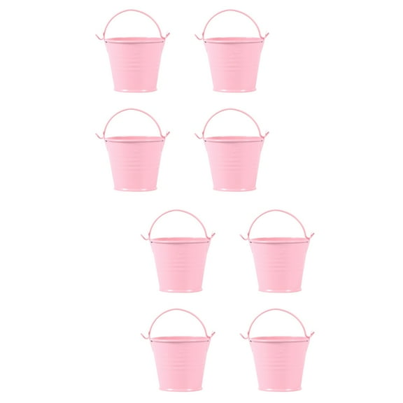 8 Pcs Mini Bucket Flower Pots Photo Prop Cache Pot Pots for Succulents Iron Flower Bucket Compact Iron Flower Pot Child