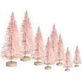 thumbnail image 1 of 8 Pcs Mini Christmas Tree,Artificial Small Christmas Trees with Wood Base,Bottle Brush Trees Xmas Assorted Color Miniature Pine Trees Sisal Trees for Christmas Party Home Winter Ornaments, 1 of 7