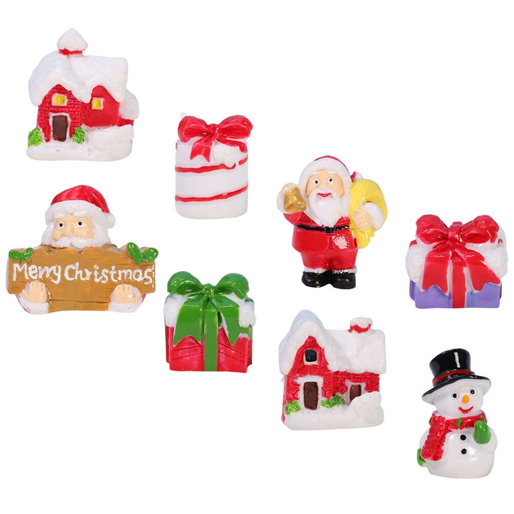 Assorted Color Resin Mini Christmas Figurines Set