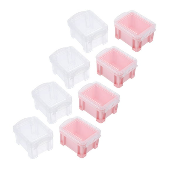 8 Pcs Mini Storage Box Multi-use Containers Small Beads Bins with Lids Earring Space Save Rings Girl
