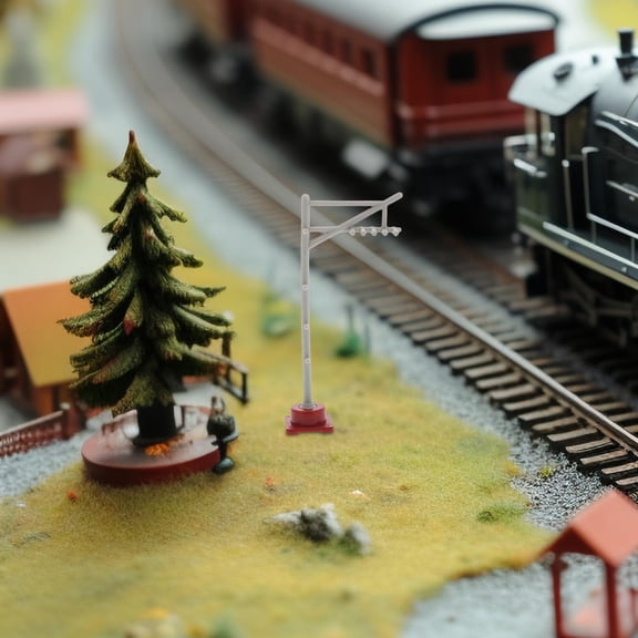 8 Pcs Mini Traffic Light Toy, Miniature Railroad Crossing Sign, Traffic Signal Light Model for Train Diorama DIY Sand Table Miniature Landscape Dollhouse Decorations