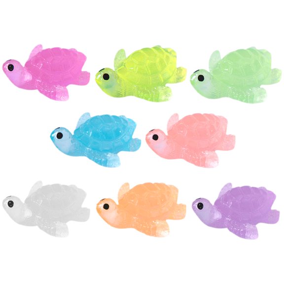 FRCOLOR Assorted Color Resin Turtle Sculpture Accessories for Decoration 8pcs 2.5x1.5x1 Inch