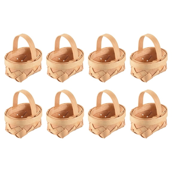 8 Pcs Mini Woven Baskets with Handles, Wicker Storage Baskets for Party Favors, Crafts, Home Decor & Photo Props