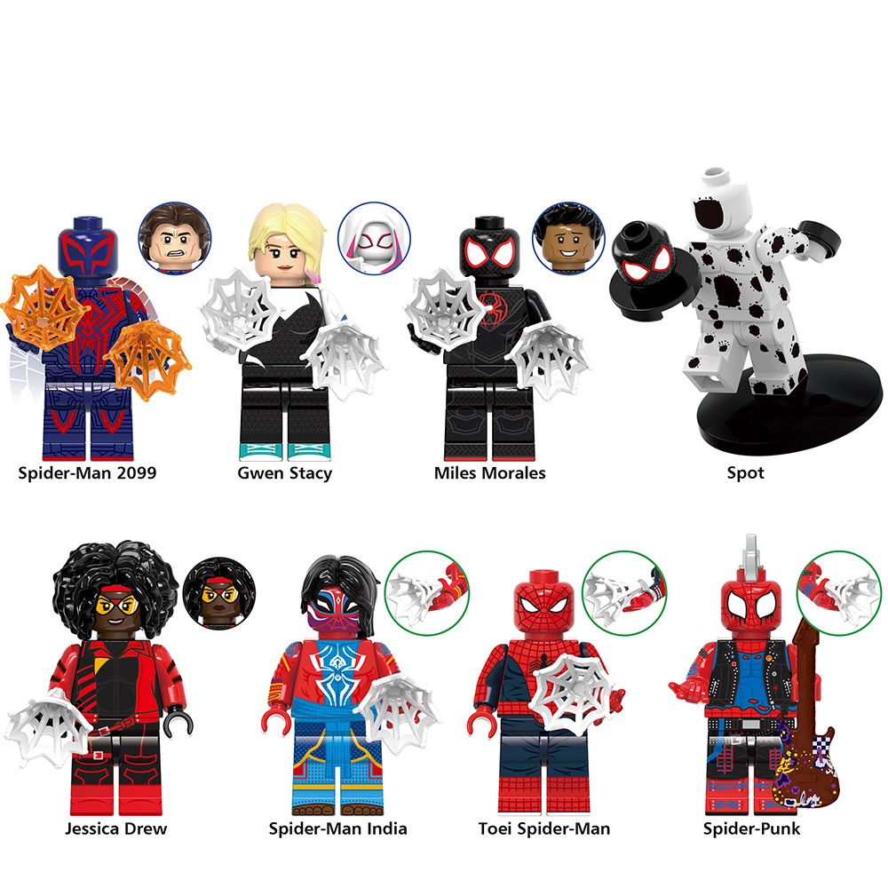 8 Pcs Minifigures Building Blocks Battle Hero Action Figures Set, Collectible Superhero