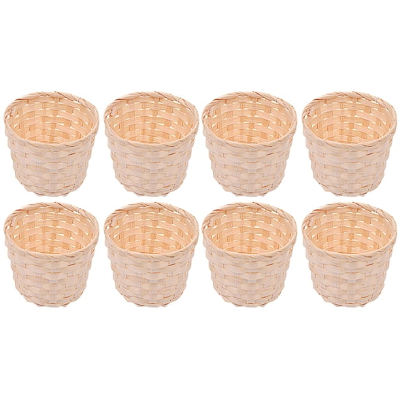 LABELEPH Plastic Woven Storage Beige 8Pcs 3.3In