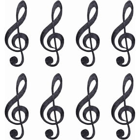 8 Pcs Music Notes Iron On Embroidered Applique Patch Music Embroidered Iron/Sew on Patches Applique Embroidered Repair Patch DIY for Repair Clothing Backpacks Jeans Caps Black 3.8x1.3inch