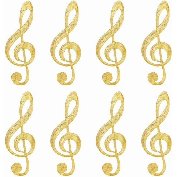 8 Pcs Music Notes Iron On Embroidered Applique Patch Music Embroidered Iron/Sew on Patches Applique Embroidered Repair Patch DIY