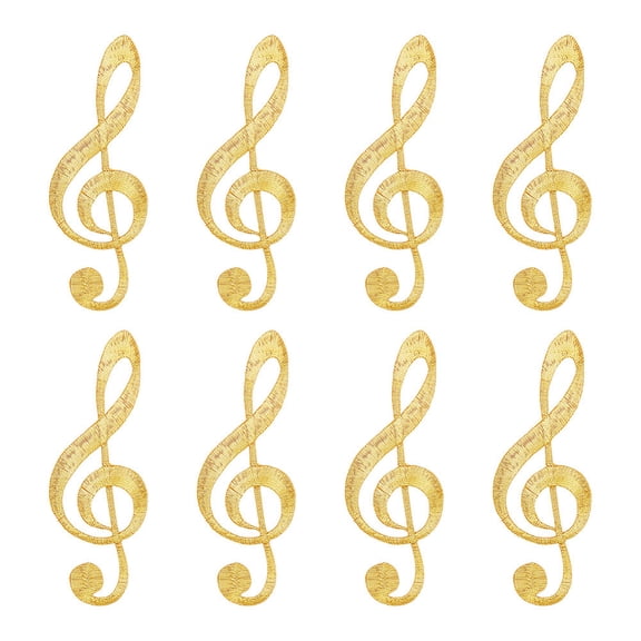 8 Pcs Music Notes Iron On Embroidered Applique Patch Music Embroidered Iron/Sew on Patches Applique Embroidered Repair Patch