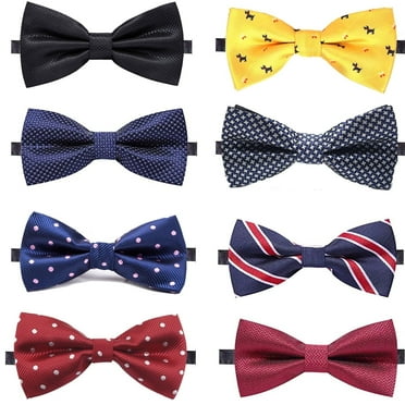 8 Pcs  Neckties Bow Tie Mens Ties Adjustable Pre-Tied Ties Boys Elegant Bow Tie