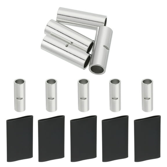 8 Pcs Non Insulated Butt Connectors 6AWG Wire Connector BN14 with Heat Shrink for Electrical Wire Crimp