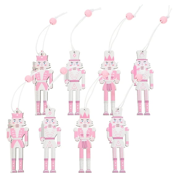 8 Pcs Nutcracker Adornment Nutcracker Christmas Ornaments Nutcracker Ornaments Nutcracker Pendant Pink 9.00X3.00X0.20CM