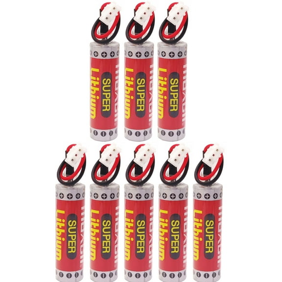 8 Pcs Original Battery for MAXELL ER6C AA 3.6V 1800mAh AA PLC Battery for FX F2-40BL with Plug