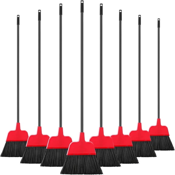 8 Pcs Outdoor Broom for Floor Cleaning 54 Inch Commercial Heavy Duty Broom Long Handle Kitchen Household Angle Brooms for Sweeper Sweeping Indoor Dust Hair Cleaner Corn Shop