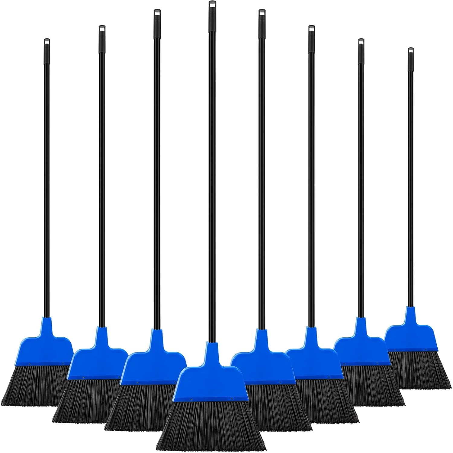 2PCS Outdoor Indoor Broom, Brooms For Sweeping Indoor, Heavy-Duty Kitchen Broom With Long Pole Angle Garages Restaurant Courtyard Office Sidewalk Lobby Sweep Du