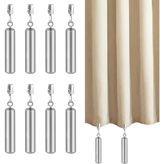 8 Pcs Outdoor Curtain Weights, Heavy Curtain Weights 3.5 Ounces Each, Waterproof Stainless Steel, Suitable for Curtains in Canopy, Shower, Gazebo, Patio, Weighted Clips for Garden Flag, Tablecloth