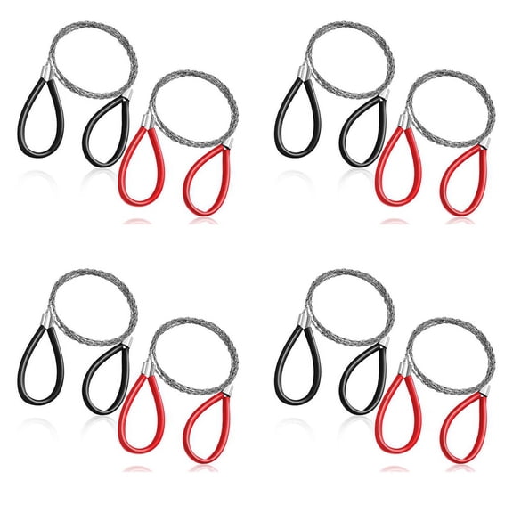 8 Pcs PVC Pipe Cable Saw Stainless Steel Wire Saw Hand Pocket String Rope Saw Emergency Survival Wire Saw Cutting Tool