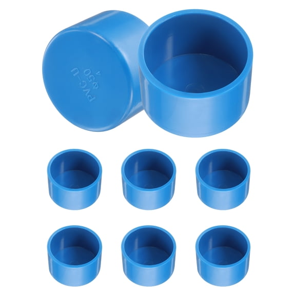 Uxcell 8Pcs Pipe End Cap Fitting, 1.97" ID Furniture Grade Pipe End Cap, Blue