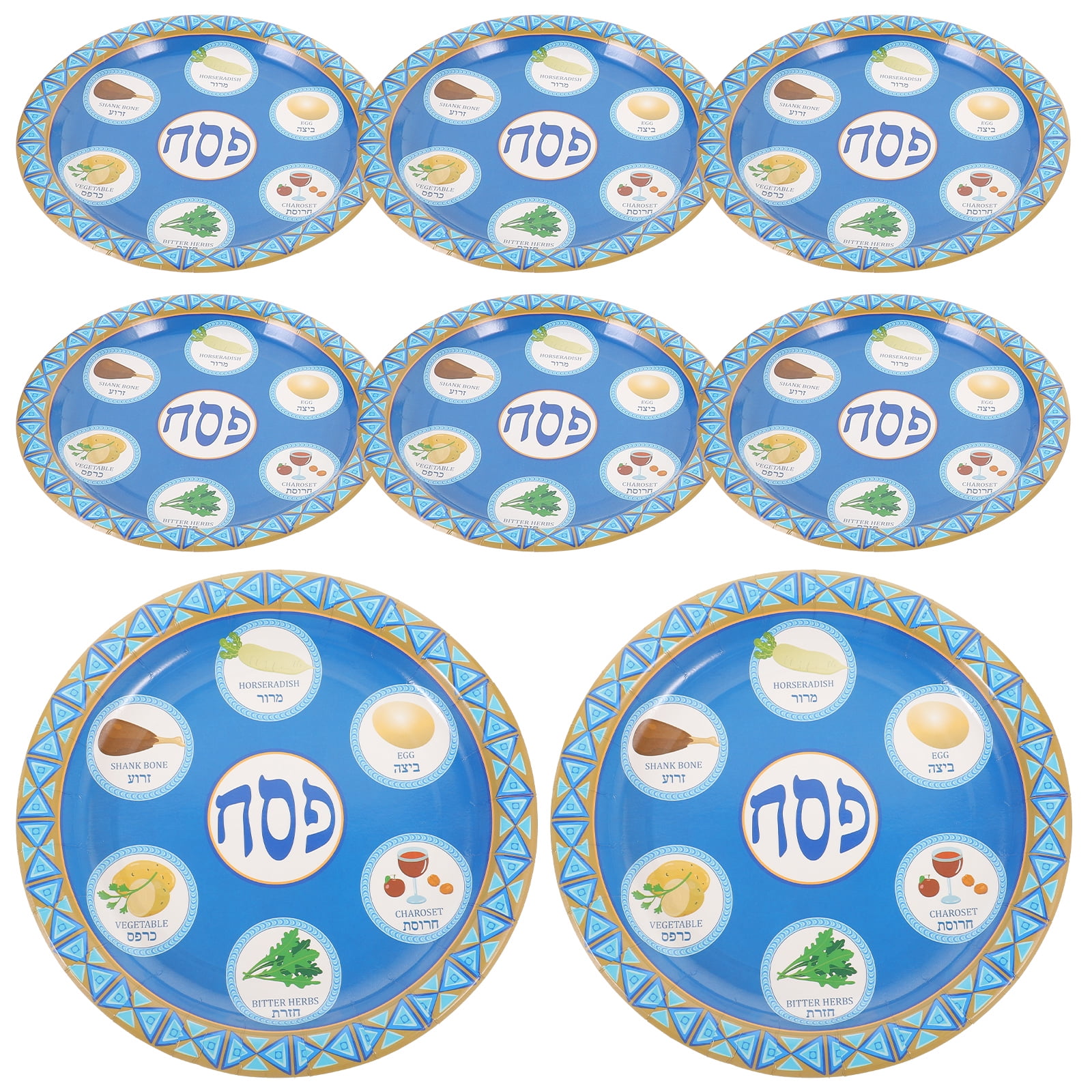 8 Pcs Passover Party Plates Seder Plates for Passover Disposable