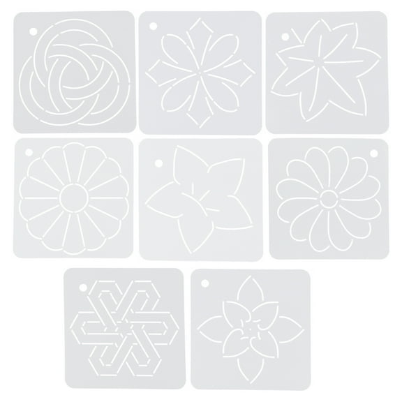 8 Pcs Patchwork Template Embroidery Sewing Stencil Quilting Frames Circle Flower