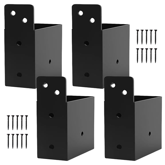 8 Pack Heavy Duty Steel Pergola Brackets 5" x 3.6" x 1.6" Beam Connectors for 2x4 Lumber, 3mm Thick, Indoor/Outdoor Use with Screws Included