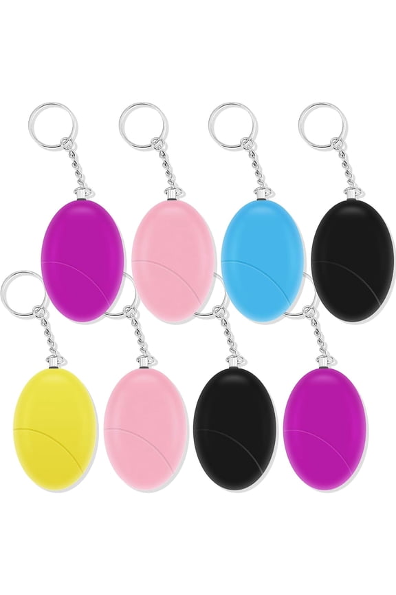 8 Pcs Personal Safety Alarm for Women 120db Loud Sound Personal Siren Self Defense Keychain for Women Elderly Jogrs Night Workers