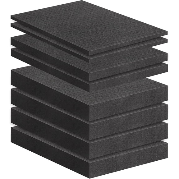 8 Pcs Pick and Pluck Foam Sheets - 3 Sizes, Pre-Cubed, Polyethylene for Crafts, Toolboxes, Storage