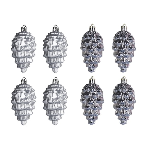 8 Pcs Pine Cone Christmas Ball Ornaments,3.5 in Shatterproof Plastic Hanging Glitter Pinecone Pendants for Xmas Tree Home Hotel Office Wedding Party Holiday Decor