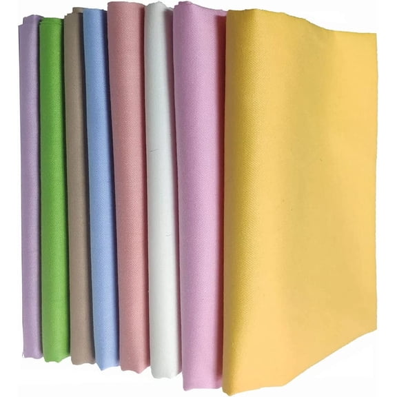 8 Pcs Plain Solid 100% Cotton Fabric Fat Quarters Quilting Sewing DIY Handmade Crafts Patchwork for Home Textile Sewing (Candy Series)
