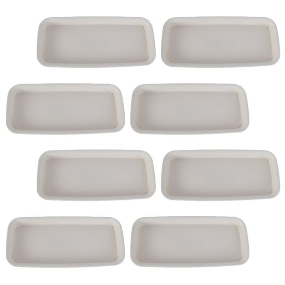 FELTECHELECTR Plastic Trays For Under Flower Pots Rectangular Planter Tray White 8Pcs