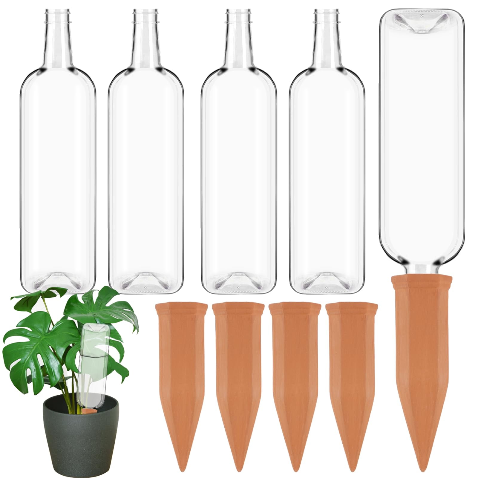 8 Pcs Plant Watering Devices Terracotta Self Watering Plant Spikes and ...