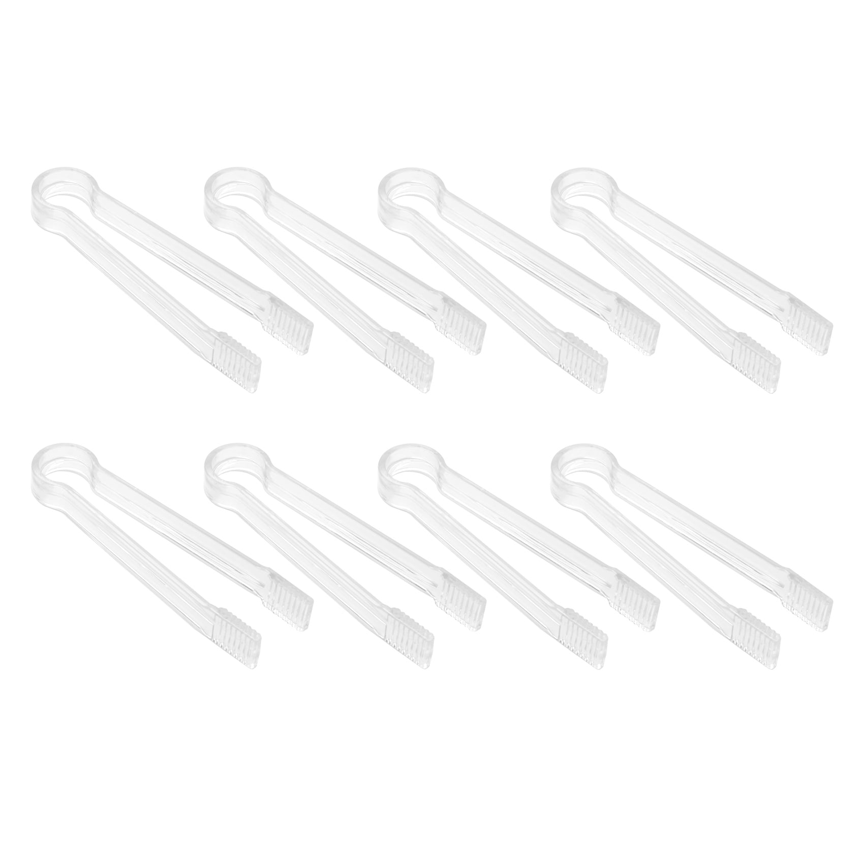 8 Pcs Plastic Buffet Serving Tongs Mini Serving Utensil Tongs Appetizers Tongs Clear Kitchen