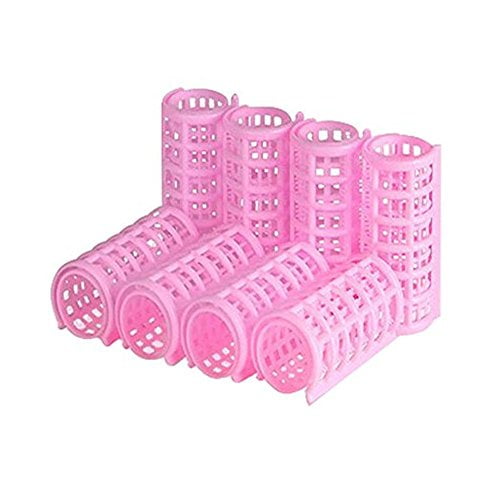 8 Pcs Plastic Hair Rollers Home DIY Hair Styling Tools Pro Salon Portable Curlers Clips for Women Ladies(Big Size)