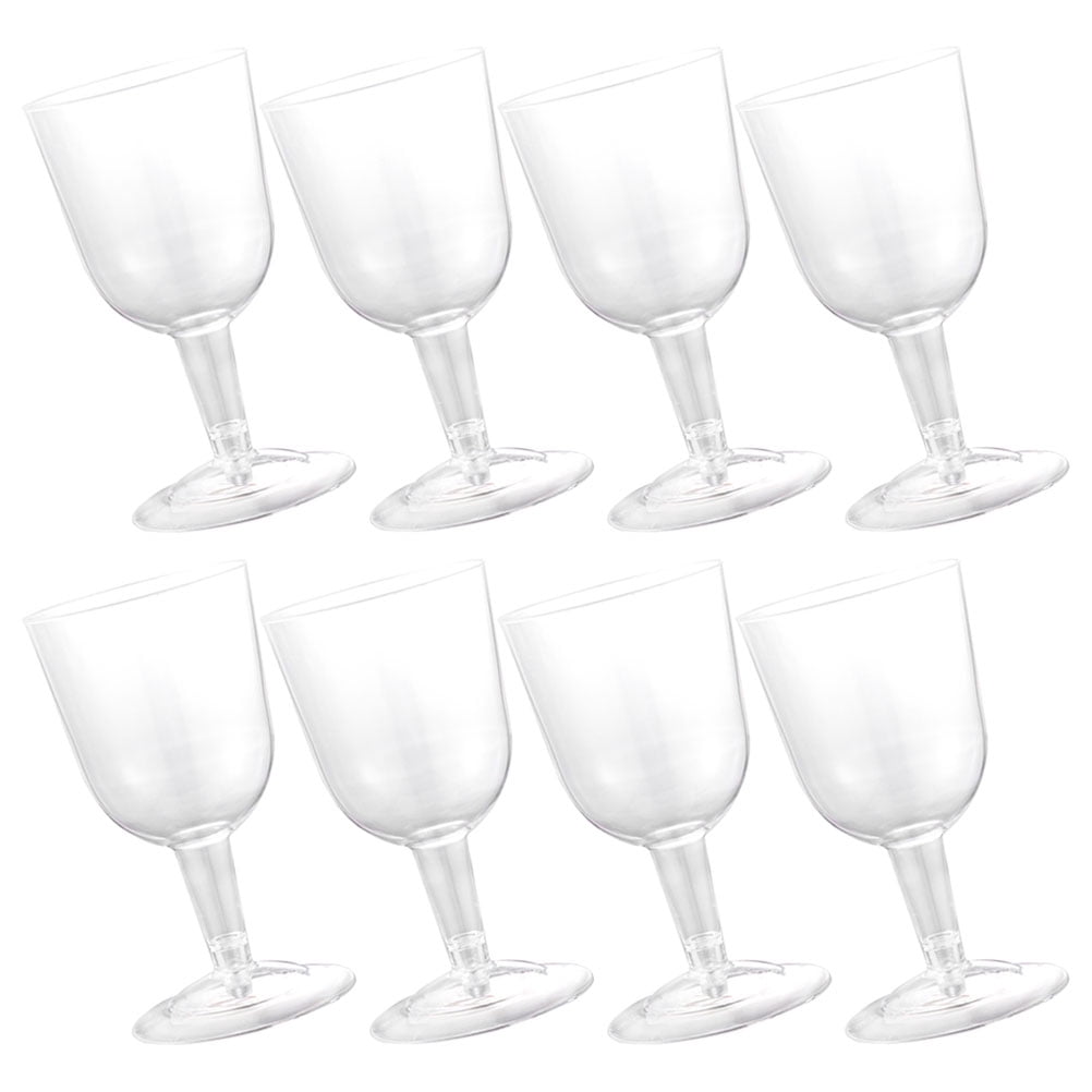 8 Pcs Plastic Wine Glass Cocktail Glasses Disposable Goblets Banquette ...