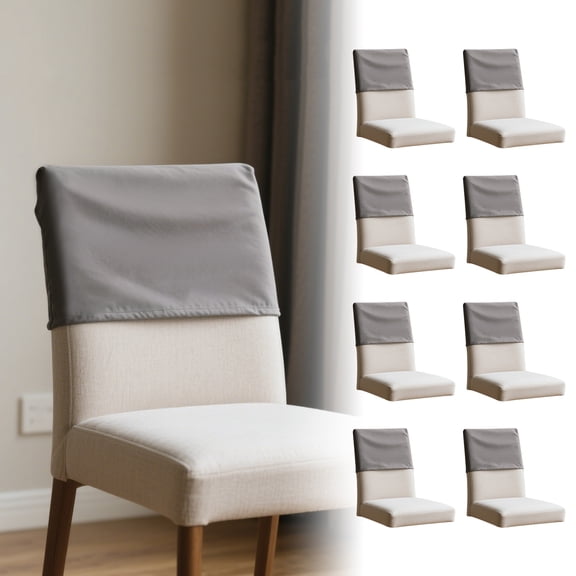 8 Pcs Polyester Chair Back Cover Elastic Backrest Slipcover Universal Chair Back Protective Cover for Home and Outdoor Use