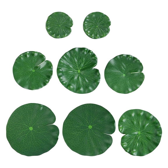 ELAYARD 8Pcs Artificial Lotus Leaf Decorative Pond Plants Green Eva Pond Decor