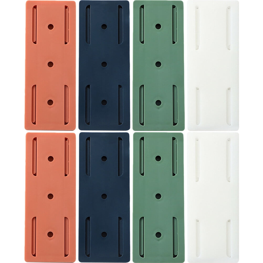 8 Pcs Power Strip Holder Socket Wall Fixer Extension Cord Flat Plug Wall-mounted Router Nail Free