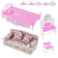 thumbnail image 1 of 8 Pcs Princess Bedroom Dollhouse Furniture Accessories Playset Kids Gift,Dresser,Sofa,Hangers, 1 of 6