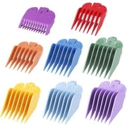 8 Pcs Professional Colorful Hair Clipper,Combs Guards Cutting Guides Fits for Most Wahl Replacement Guards Set #3171-500 1/8 to 1