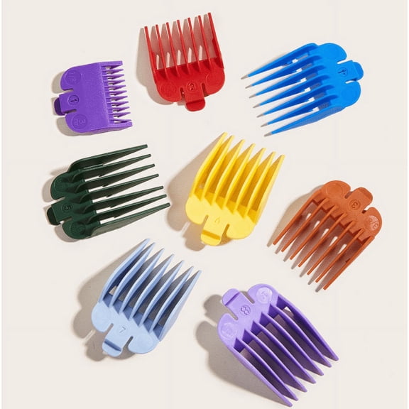 8 Pcs Professional Colorful Hair Clipper Combs Guide Accessories, Great for Hair Clippers/Trimmers Attachment