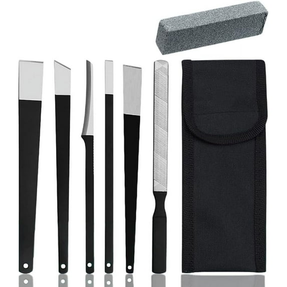 8 Pcs Professional Pedicure Knife Kits Manicure Pedicure Tools Dead Skin Remover Foot Cuticle Removal Toe Nail Scraper Callus Rasp File Shaver Feet Pedicure Knife Kit with Storage Bag and Pumice Stone